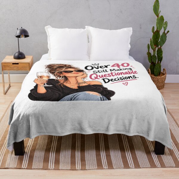 Item preview, Over 40 Still Making Questionable Decisions – Funny Women’s Shirt designed and sold by MotylekAnia.