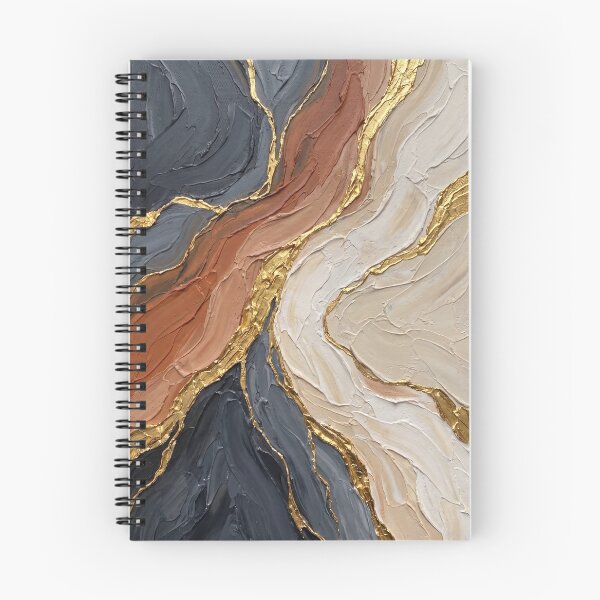 Item preview, Ivory Faultline - Earth Terracotta Off White & 24K Gold Vein Impasto Painting designed and sold by NUNNO Studio.