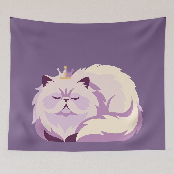 Item preview, Fluffy Persian Cat Wearing Tiny Gold Crown designed and sold by AIG - Andrei Ilie Graphics.