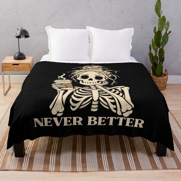 Item preview, Never Better Skeleton Messy Bun Drinking Coffee for Women designed and sold by ivonova.