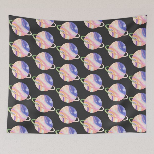 Item preview, Pastel Watercolor Planet with Rainbow Rings designed and sold by -KRAFTWERK.