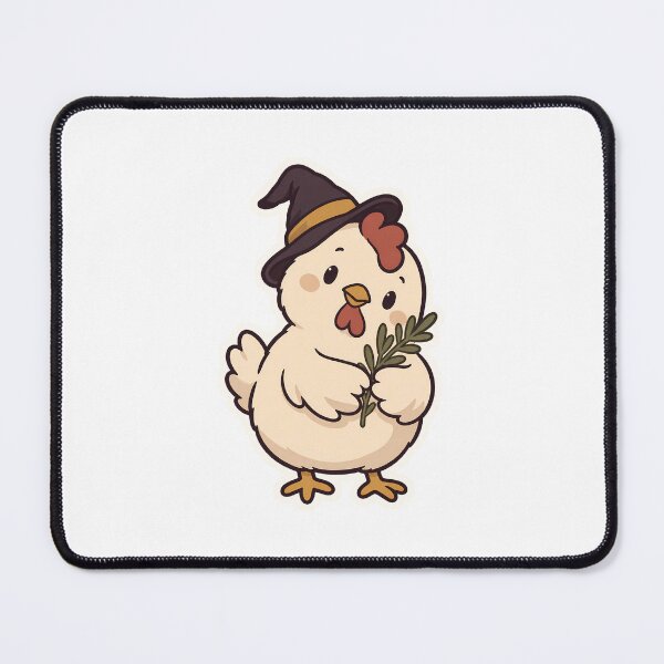 Item preview, Witchy Chicken Holding Herbs Cottagecore Magic designed and sold by OuqCreations.