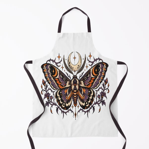 Item preview, Gothic Celestial Moth with Crescent Moon – Purple Orange Witchcore Fantasy Art designed and sold by shemodas.