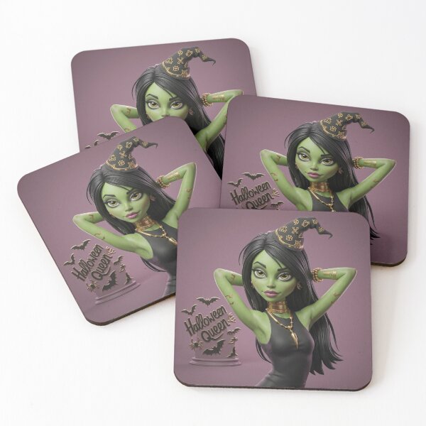 Item preview, Cute Green Halloween Witch design designed and sold by Vintage Designs +.
