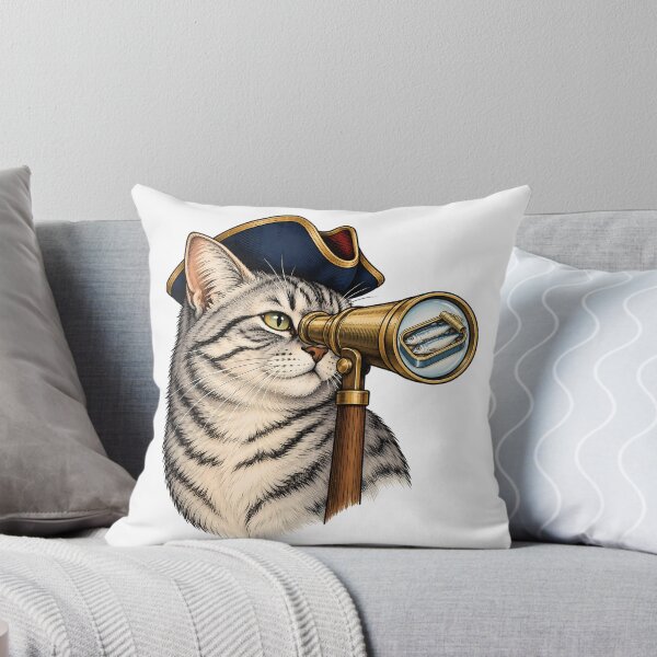 Item preview, Captain Cat Spyglass Sardines Nautical designed and sold by Old's Cool Cat Studio.