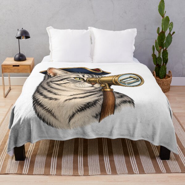 Item preview, Captain Cat Spyglass Sardines Nautical designed and sold by Old's Cool Cat Studio.
