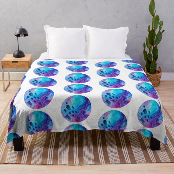 Item preview, Blue Purple Watercolor Planet with Cosmic Texture designed and sold by -KRAFTWERK.