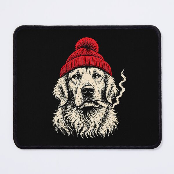 Item preview, Smoking Golden Retriever Beanie Dog Meme Cigarette designed and sold by Kladhadredo.