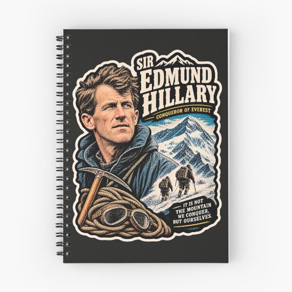Item preview, Sir Edmund Hillary Vintage Mountaineering Poster – Everest Expedition & Climbing Art designed and sold by Marginalia Workshop.