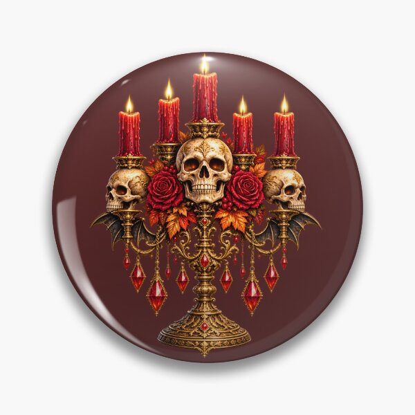 Item preview, Baroque Three-Skull Candelabra – Victorian Gothic Halloween designed and sold by Clothes With Smiling Animals Walt Gral.