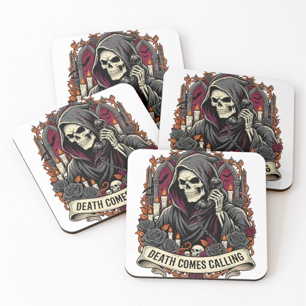 Item preview, Death Comes Calling Grim Reaper , Gothic Horror Skeleton Design designed and sold by Roslet.