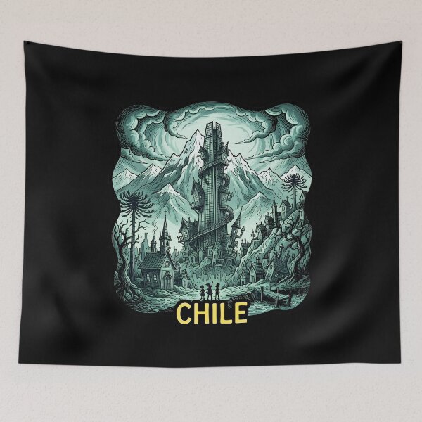 Item preview, Fantasy Chile: Tower and Snowy Mountains designed and sold by EdwinkOne.