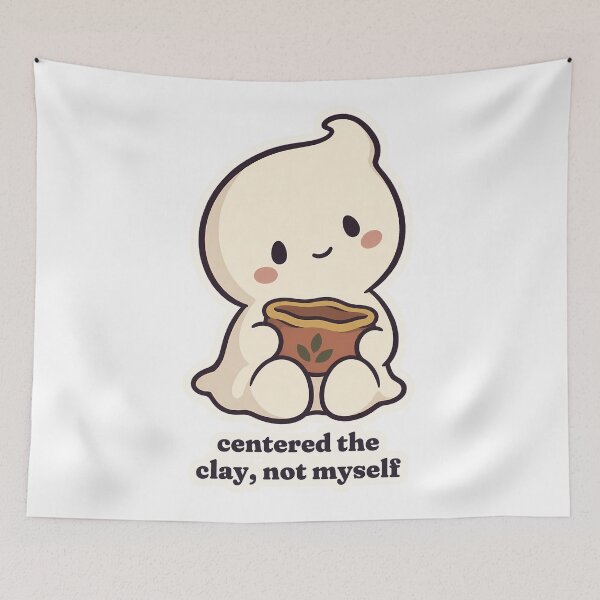Item preview, Cute Ghost Pottery Centered the Clay Not Myself designed and sold by OuqCreations.