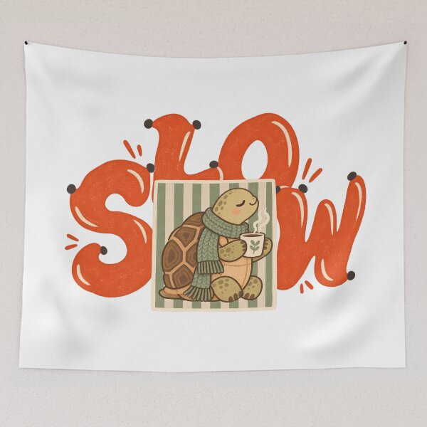 Item preview, Slow illustration designed and sold by WhimsyPeachCo.