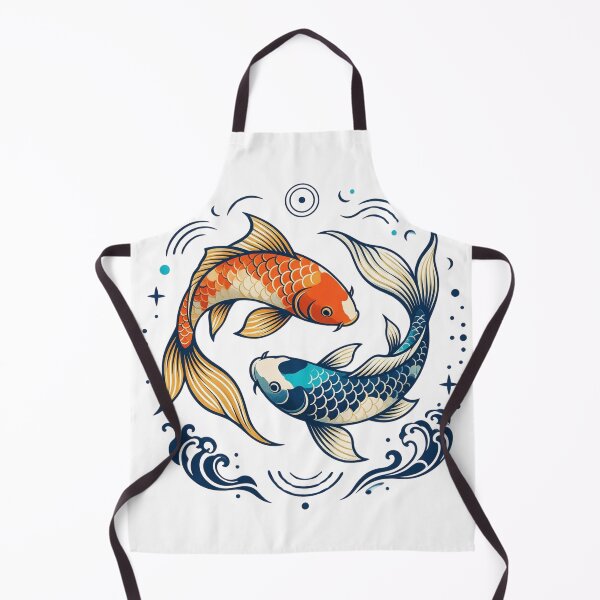 Item preview, Two Colorful Koi Fish in a Circular Water Pattern designed and sold by Zenith-Co.