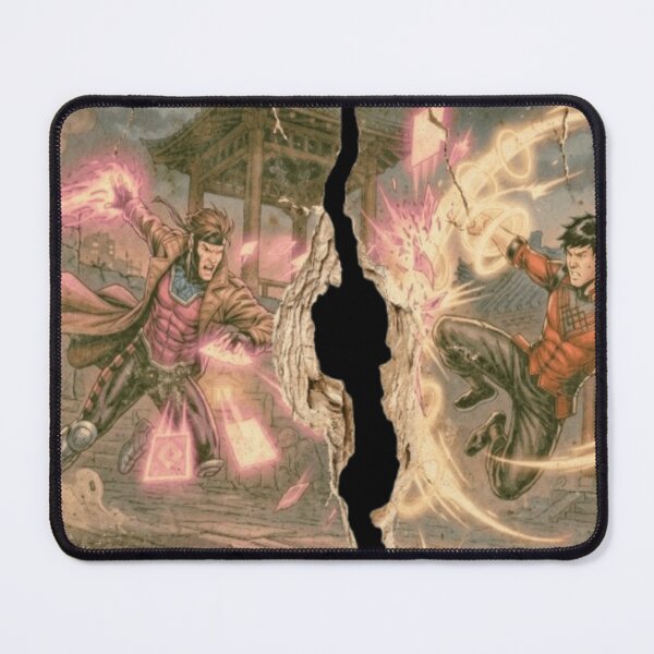 Item preview, Cuadro decorativo de pared estilo cómic retro de Gambit vs Shang-Chi designed and sold by Iceberg Comic Book Lounge.