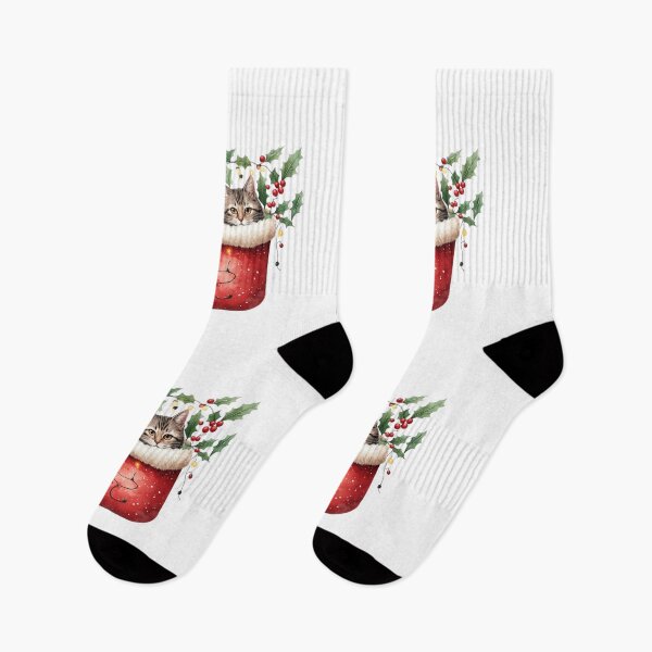 Item preview, Cute Christmas Cat Peeking Art designed and sold by AWADHESH  CHAURASIA.