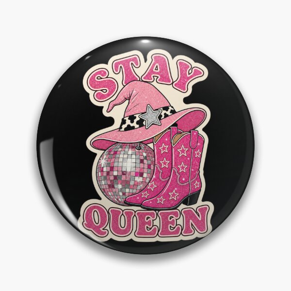 Item preview, Retro Pink Witch Hat Boots Stay Queen Halloween designed and sold by Design Vibras.