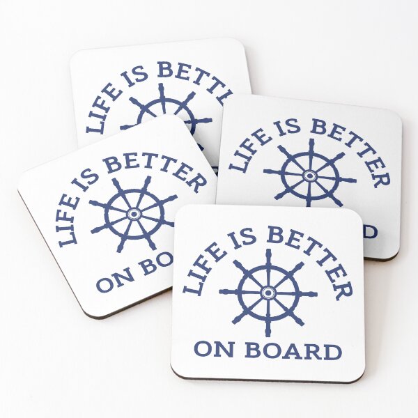 Item preview, Life Is Better On Board Nautical Ship Wheel Sailing Quote Design designed and sold by HYPNK.