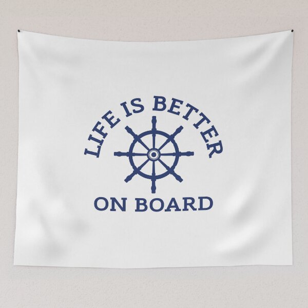 Item preview, Life Is Better On Board Nautical Ship Wheel Sailing Quote Design designed and sold by HYPNK.