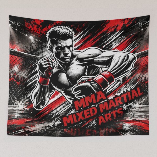 Item preview, MMA Mixed Martial Arts Fighter Combat Sports Black and Red designed and sold by Fei Long Design Hub.