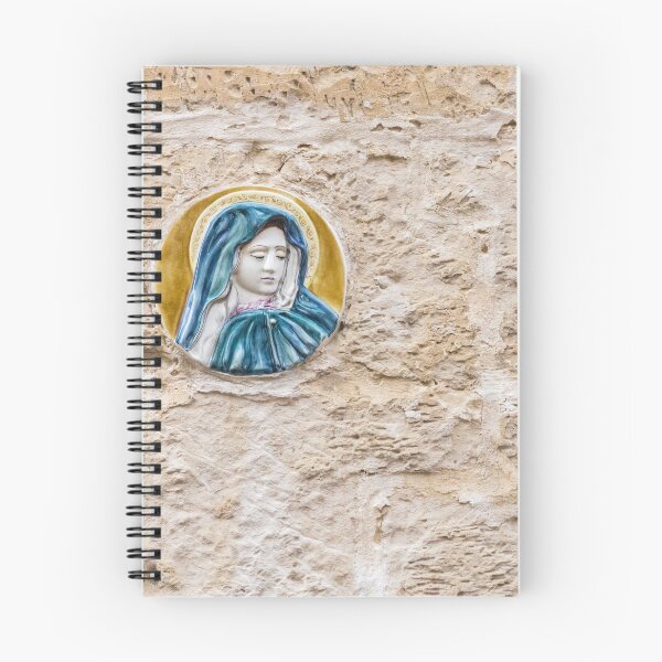 Item preview, Madonna Ceramic Medallion On Stone Wall Religious Virgin Mary Shrine Tile Outdoor designed and sold by Nmallia.