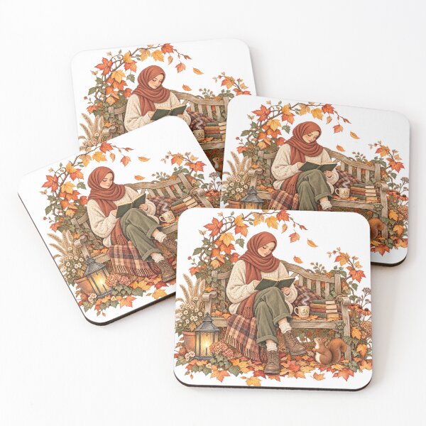 Item preview, Cozy Autumn Reading Garden | Hijabi Book Lover Illustration designed and sold by Mylittleshop26.