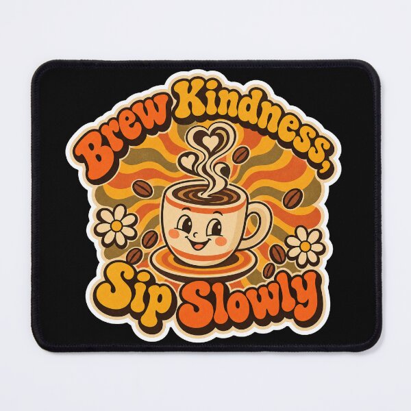 Item preview, Brew Kindness, Sip Slowly Retro Coffee designed and sold by NovaToons.