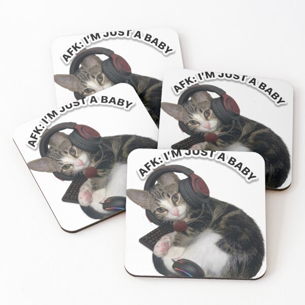 Item preview, AFK I`m Just A Baby Gamer Cat Cute Funny Gaming Kitten Meme designed and sold by MeliMedO Art.