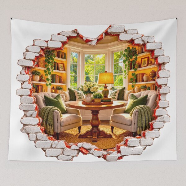 Item preview, Cozy Breakfast Nook 3D Illusion Hidden Cottagecore Room  designed and sold by SHHCreations.