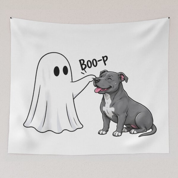 Item preview, Boo Boo-p Boston Terrier Funny Ghost Dog Halloween designed and sold by Thread&Fable.