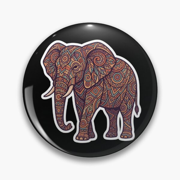Item preview, Boho Mandala Elephant Tribal Intricate Zentangle Pattern Earth Tone Wildlife Graphic Design designed and sold by Bhaskar Digital Art.