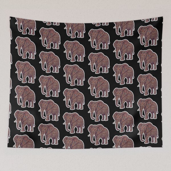 Item preview, Boho Mandala Elephant Tribal Intricate Zentangle Pattern Earth Tone Wildlife Graphic Design designed and sold by Bhaskar Digital Art.