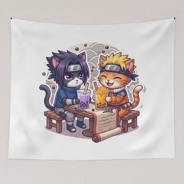 Item preview, Boba Tea Ninja Cats Anime Rivals Cute Graphic Art designed and sold by CuteKats.