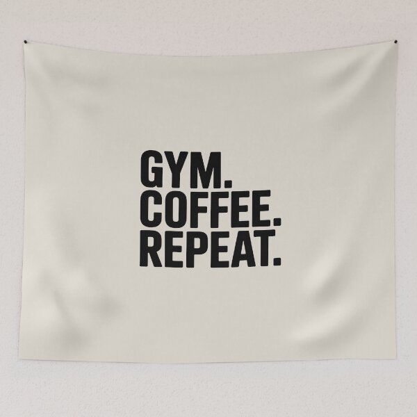 Item preview, GYM. COFFEE. REPEAT. – Funny Fitness Motivation Quote designed and sold by Jollys-ArtShop.