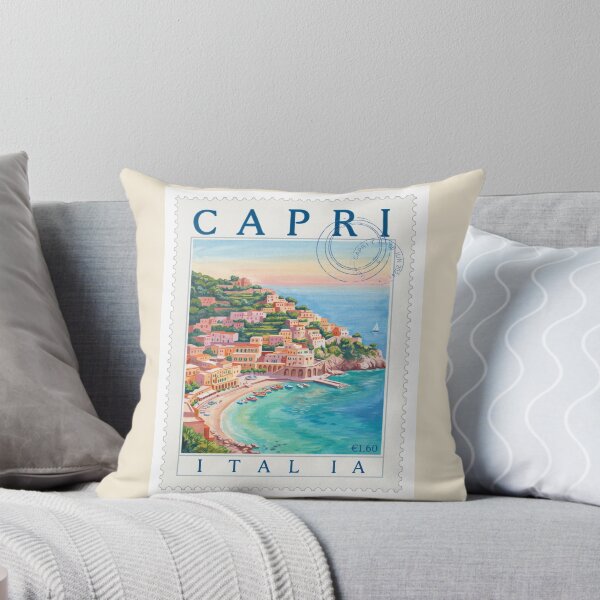 Item preview, Capri Town Italy Coastal Village Postal Stamp Art designed and sold by stickercuffs.