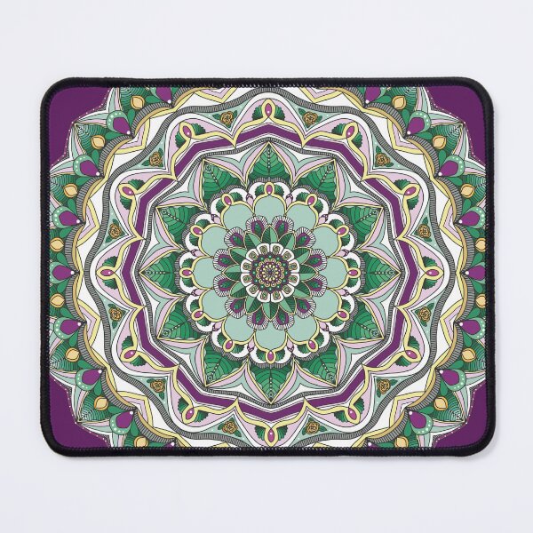 Item preview, Leafy Mandala in Green, Yellow & Purple designed and sold by CherishMyKids.