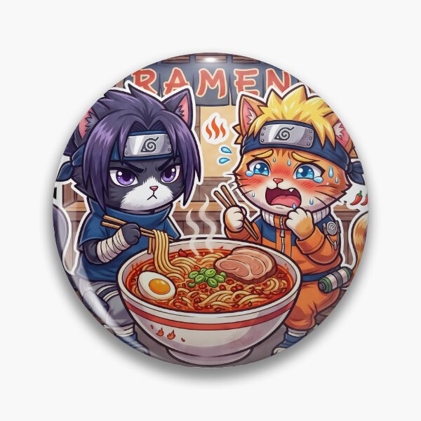 Item preview, Ramen Challenge The Spicy Bond Anime Ninja Cats Graphic Art designed and sold by CuteKats.