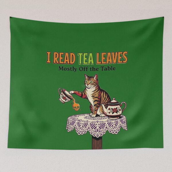 Item preview, Tea Leaf Reader Cat Witchy Tabby Cat Funny Cat Knocking Things Off Table, Fortune Teller Cat Gift for Tea Lover designed and sold by FurRealStudioCo.