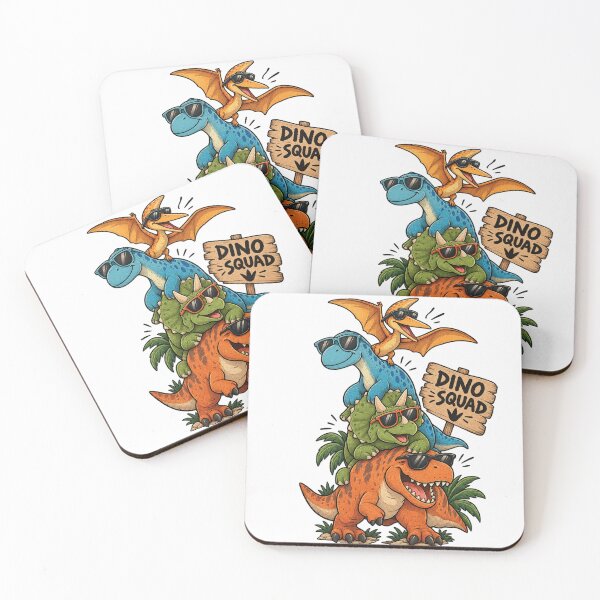 Item preview, Funny Dino Squad Cartoon Dinosaurs Wearing Sunglasses designed and sold by StudioDessin.