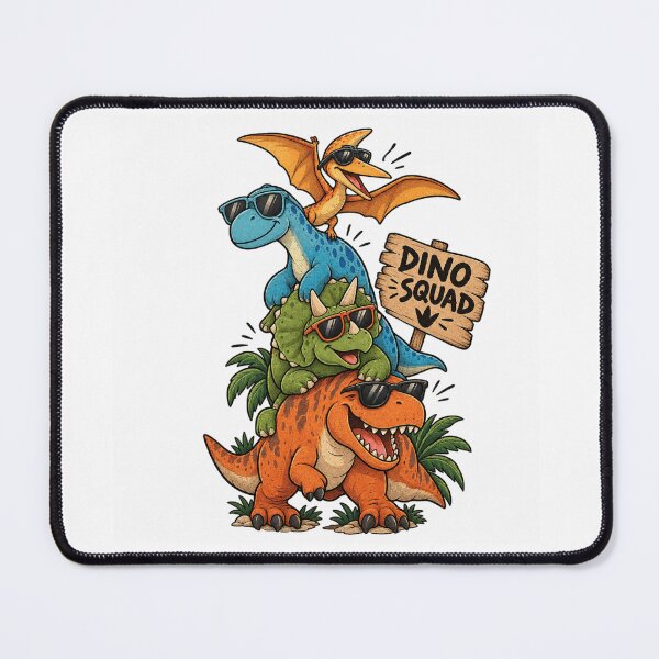 Item preview, Funny Dino Squad Cartoon Dinosaurs Wearing Sunglasses designed and sold by StudioDessin.