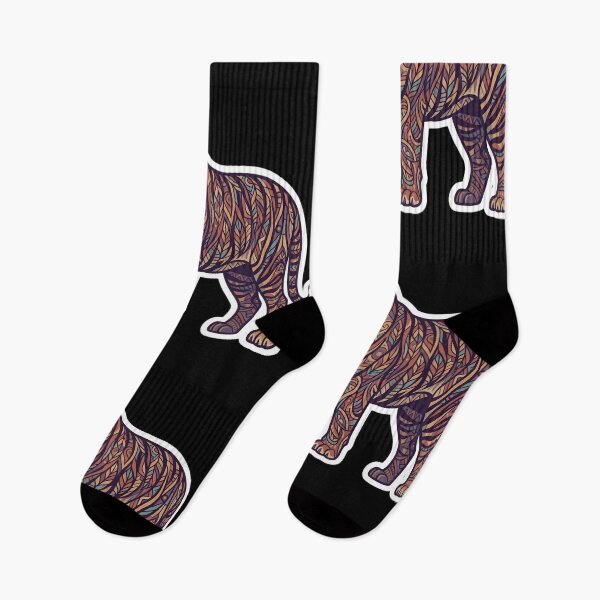 Item preview, Boho Mandala Tiger Tribal Intricate Zentangle Pattern Earth Tone Wildlife Graphic Design designed and sold by Bhaskar Digital Art.