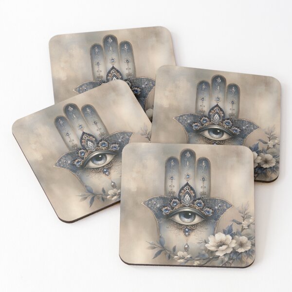 Item preview, Celestial Pearl and Sapphire Hamsa designed and sold by bloorose.