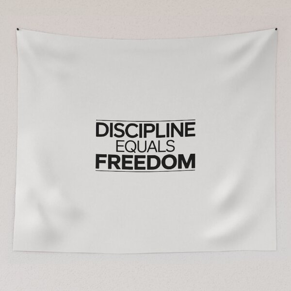 Aperçu de l'œuvre Discipline = Liberté – Citation de motivation minimaliste créée et vendue par Jollys-ArtShop.