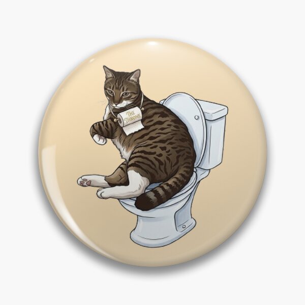 Item preview,  Funny Cat on Toilet "The Throne" Bathroom Art designed and sold by PetalsPaws.