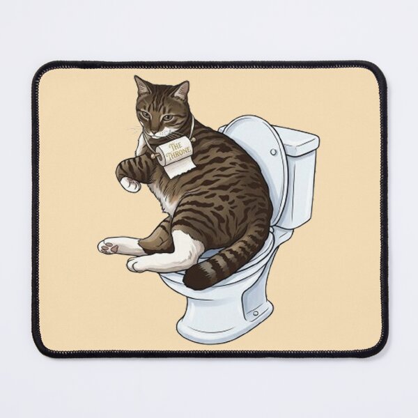 Item preview,  Funny Cat on Toilet "The Throne" Bathroom Art designed and sold by PetalsPaws.