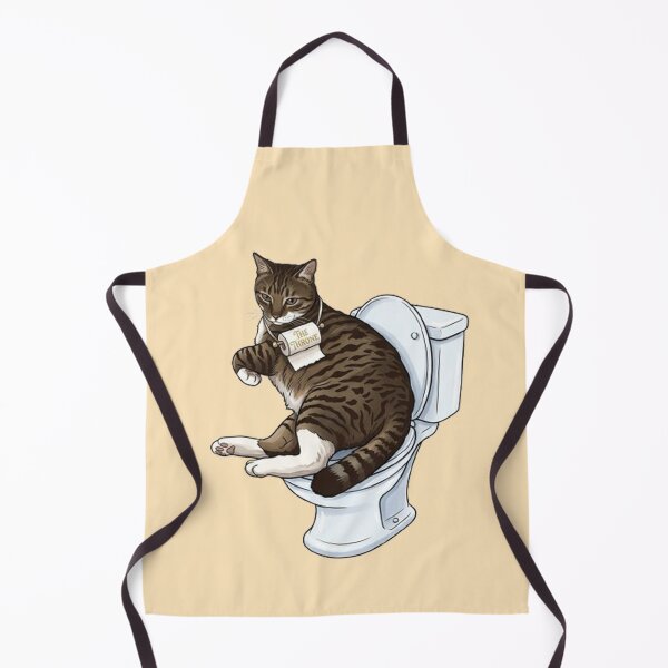 Item preview, Funny Cat on Toilet "The Throne" Bathroom Art designed and sold by PetalsPaws.