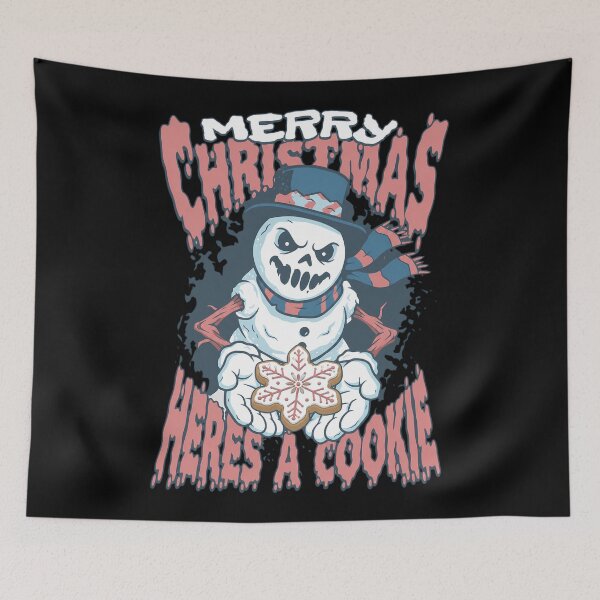 Item preview, Merry Christmas Here's a Cookie Creepy Snowman Horror Design designed and sold by FaeryNuff.