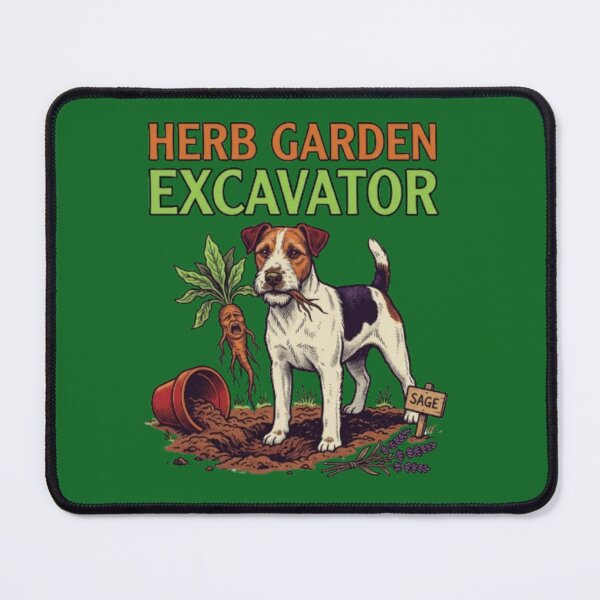 Item preview, Herb Garden Excavator Dog Garden Witch Dog Mom Funny Digging Terrier Gift, Cottagecore Plant Lover Dog designed and sold by FurRealStudioCo.