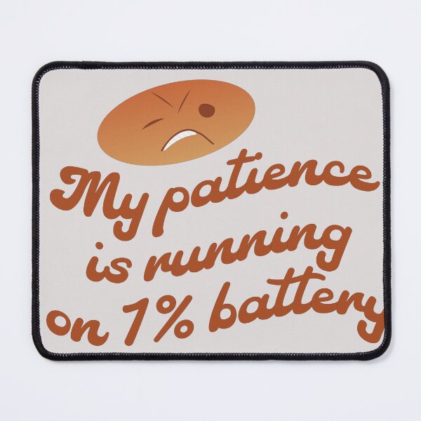Item preview, My Patience Is Running On 1% Battery Retro Cartoon designed and sold by Qoyllur.